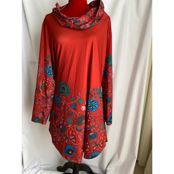 Women’s 2xl red tunic top extra large lily - Picture 1 of 11